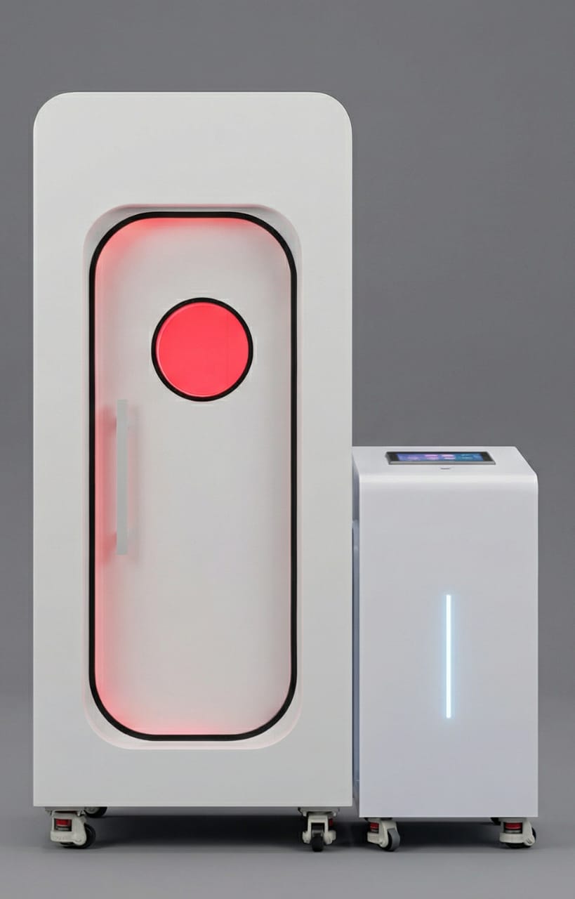 Closed Atmos Solo hatch glowing red from the infrared session inside